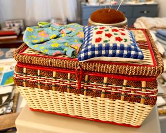 Sewing baskets & supplies.
