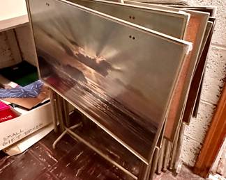One of several sets of TV trays.