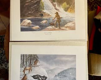John Kollock prints: 'Hunters and Hermits' Tallulah Falls - 1820 and 'Land of Legends' Tallulah Falls - Prehistory