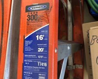 Werner 16' two sided fiberglass ladder 