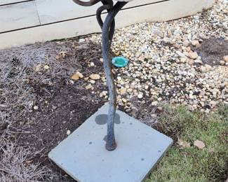 Marble base Iron Bird Bath/Outdoor