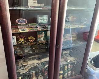 $195 - Locking antique cabinet with key.  Owner lined with lights that can be used or removed. 