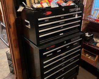 Craftsman quiet, glide ball bearing grip latch tool cabinet with keys. Excellent condition. $375
