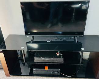 #17 $80 - Smokey glass TV Console 60x18x22	