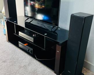 #17 $80 - Smokey glass TV Console 60x18x22	