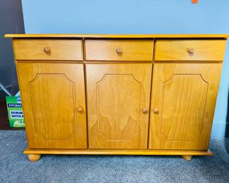 #20 - $150 - Pine 3 drawers/3 door cabinets 46x13x31	
