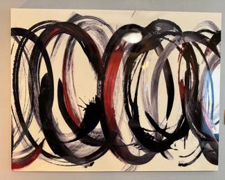 #34 - $50 Wall art black/white/red. 36Wx27	