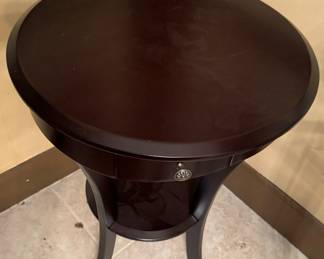 #4- $50 
side table round one drawer 20Dx26T 	