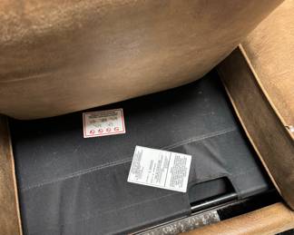 #19 - Tan faux leather sofa sleeper 88Lx37Dx36T Ashley brand - Good Condition	