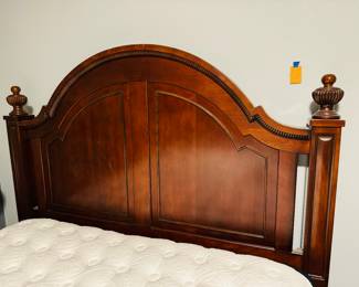 #52 - $750 Queen wood size bed Stearns & Foster Estate mattress	"Handcrafted in Texas (bought last year $2,299)"
