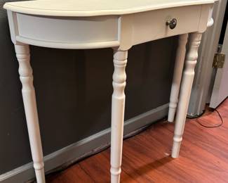 #55 -$100 - cream hall table 35x11x30	