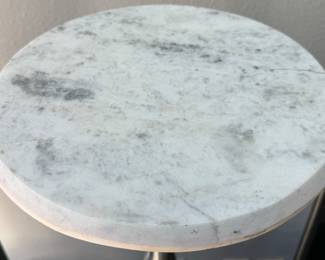 #18 - $40 - Marble accent round top table 10x24T	