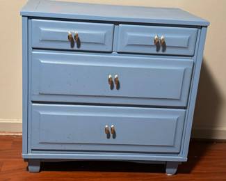 #38 - $190 blue chest 4 drawers 30x18x30	