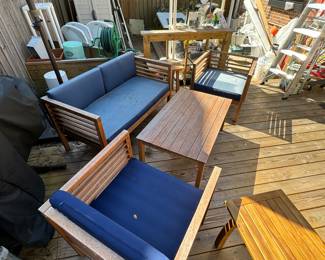 #72 $275 Safavieh outdoor set Teak 4 pieces 