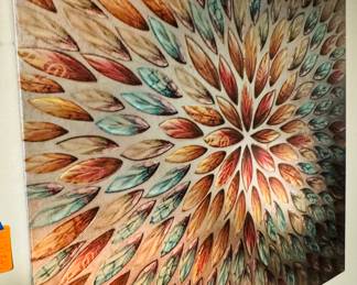 #54 - $60 Artwork aqua & copper 39""sq"	
