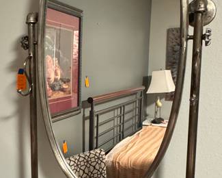 $150-Wall hanging mirror with drawer - iron 