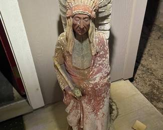 Vintage Indian Chalkware Cigar Statue