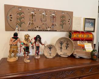Navajo Kachina dolls, Navajo Original Sand Paintings, New Pendleton Blanket