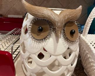 Large Ceramic Owl Votive 