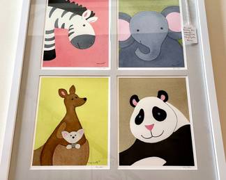 $200. Adorable nursery artwork. 4 prints; Signed by Tracy Lizotte. 