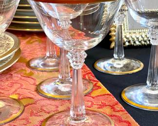 SOLD - set of 11 vintage wine glasses