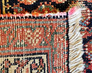 SOLD Detailed view of $2000 - hand knotted wool runner   - 16 x 3.5