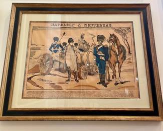 SOLD - antique beautifully framed prints - appears to be hand-colored  - 30.25 x 23.75 (3 available)