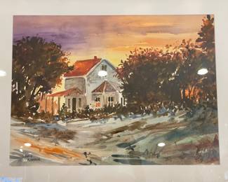 $500 - Original signed Daven Anderson watercolor, matted and framed - 24 x 19