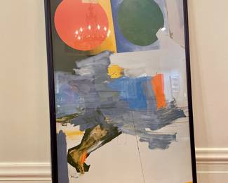 SOLD -  unsigned, framed museum quality poster print of Jasper Johns’ “Edingsville” in a black frame; can be hung horizontally or vertically - 26 x 48