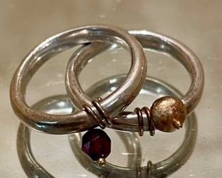 SOLD - stackable artisan rings ( approx size 6)