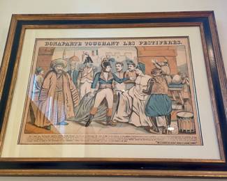 SOLD antique beautifully framed prints - appears to be hand-colored  - 30.25 x 23.75 (3 available)