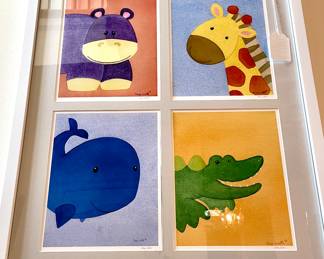 $200. Adorable nursery artwork. 4 prints; Signed by Tracy Lizotte. 