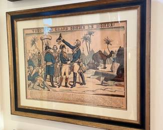 SOLD - antique beautifully framed prints - appears to be hand-colored  - 30.25 x 23.75 (3 available)