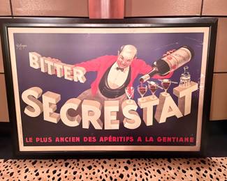 SOLD; 58 x 41; framed Secrestat poster