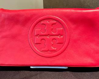 SOLD; 12 x 6; red Tory Burch clutch