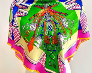 SOLD; 33" x 33"; silk scarf