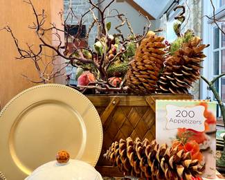 Beautiful home decor and kitchen items at this fun sale.