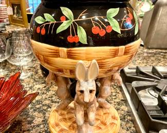 $100; 10"d x 14"h; Peggy Fairfax Herrick ceramic bunny bowl