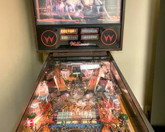 $2500; 29 x 56 x 80; vintage--but still working!--Williams' Fire pinball machine; you move