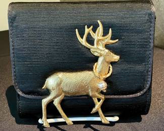 SOLD--7" x 6"; reindeer clutch