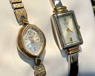 SOLD; vintage Starlite ladies watch.                                                                                                $50; Citizen ladies watch.