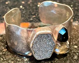 SOLD; Silpada 925 sterling silver cuff bracelet with crystal