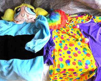 Powder puff and clown costumes