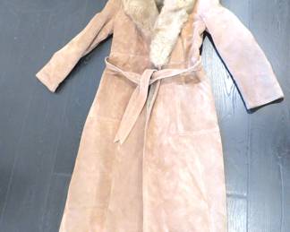 vintage suede wrap coat