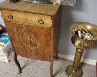 Antique Oak Music Cabinet