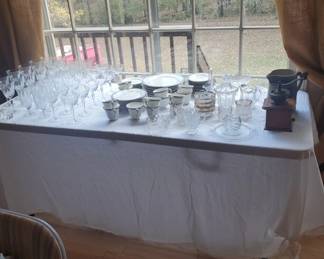 Stemware, China and Coffee Grinder