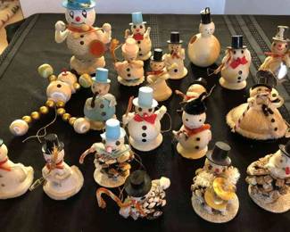 Snowmen Pinecone Paper Mache