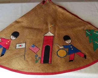 Handmade Vintage Burlap Tree Skirt