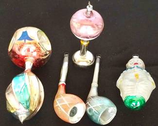 Rare West German Unsilvered Clown, Friple Indent, Pipes Lamp Ornaments
