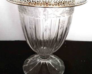 Hawkes Crystal Watson Sterling Vase